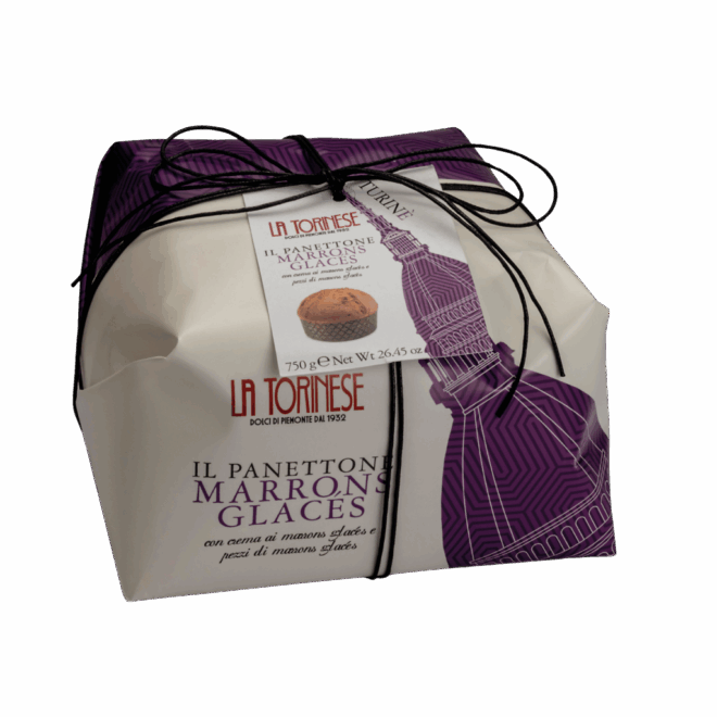Panettone Marrons Glaces Crema ai marrons glaces e pezzi di marrons glaces