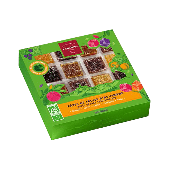 BOÎTE CADEAU DE 16 PÂTES DE FRUITS PAVÉS GRANDE TRADITION BIO
