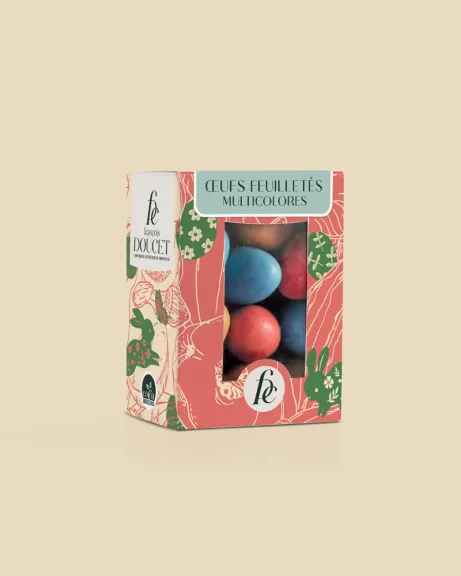 Œufs feuilletés nuances multicolores